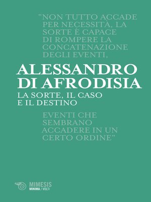 cover image of La sorte, il caso e il destino